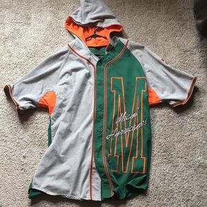 Starter Miami Hurricanes Hooded Baseball Jersey